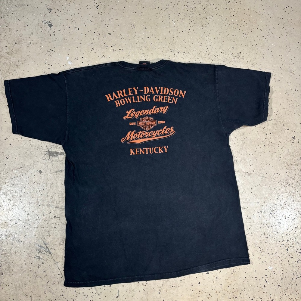 Harley Davidson Motorcycle Biker Bowling Green Kentucky Black Graphic T-Shirt XL - Picture 6 of 7